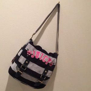 Juicy Couture Striped Velour Satchel Bag/Backpack